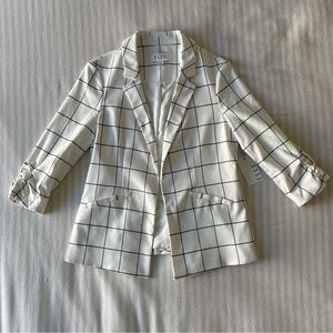 NWT Scrunch Sleeve Grid Blazer